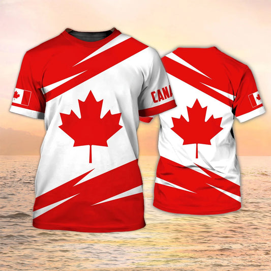 Canada T-Shirts Canadian Flag Emblem Maple Leaf 3D Print Tees Men Women Streetwear Fashion Oversized T Shirt Men Clothing Tops