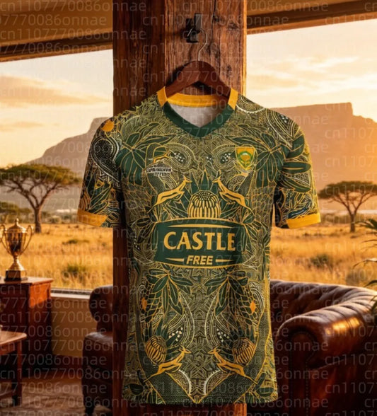 Fashion Breathable Quick-dry South Africa 2019 Men's Rugby Jersey T-shirt for Kids and Adults Summer Sports FamilyMatching