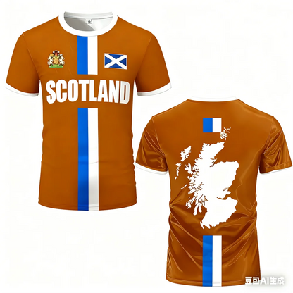 Fashion Scotland Flag Football Jersey 2026 Casual Maillot Football Mens Sports Jersey Loose O Neck Quick Dry Breathable Tee Tops