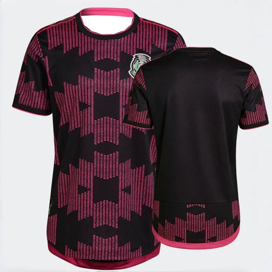 Mexico National Team Pink Green Black Geometric Print Pattern Soccer Jersey Men's Breathable Football Shirt Fan Sportswear