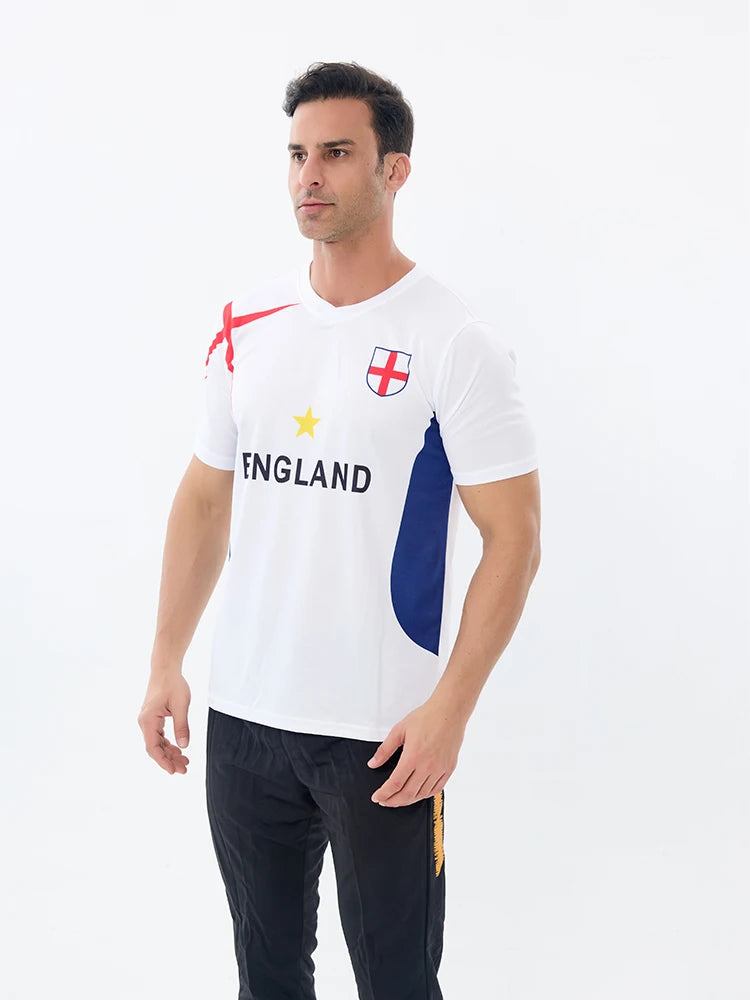 Suruida 25 Euro England Soccer Shirt for Adults Breathable Quick Dry Football Shirt Sports Shirt for Men