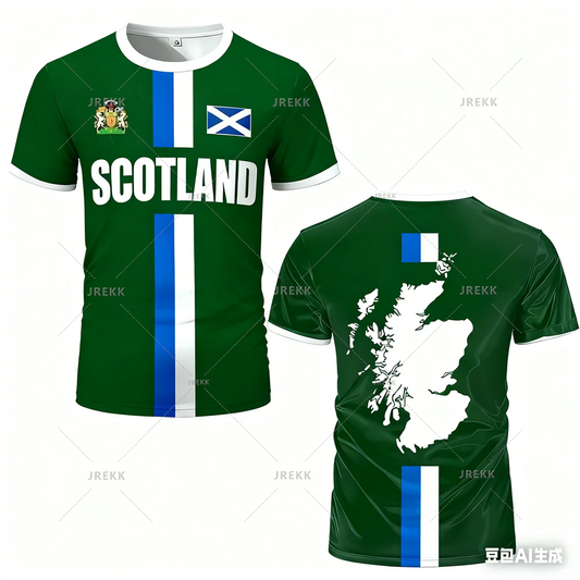 Fashion Scotland Flag Football Jersey 2026 Casual Maillot Football Mens Sports Jersey Loose O Neck Quick Dry Breathable Tee Tops