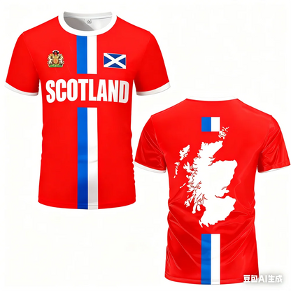 Fashion Scotland Flag Football Jersey 2026 Casual Maillot Football Mens Sports Jersey Loose O Neck Quick Dry Breathable Tee Tops