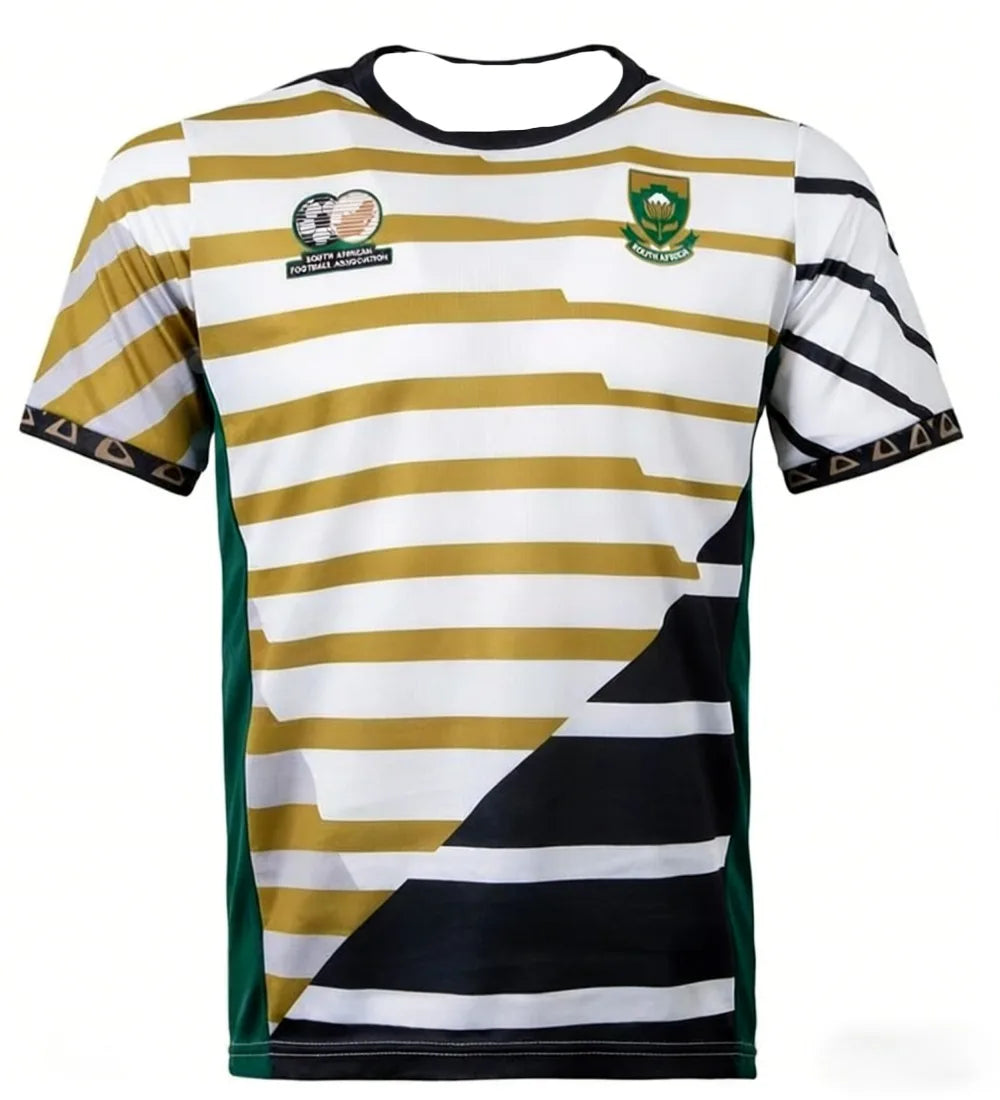 New South African National Football Jersey Adults and Children Breathable Fast Drying Lightweight Sports T-shirt Family Kids Tee
