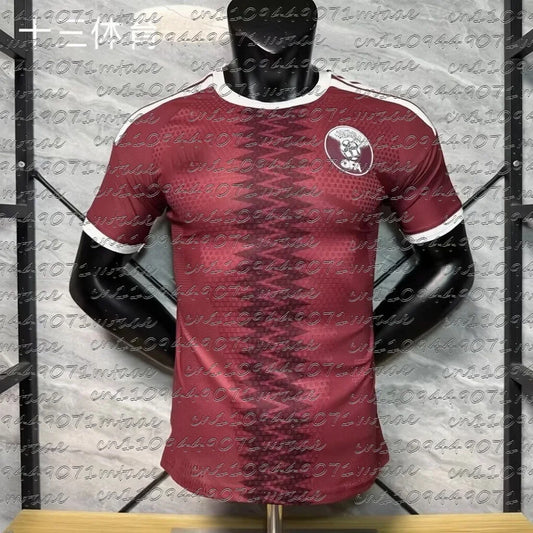 2026 New Arrival "Qatar National Team Home Soccer Jersey" Crew Neck, Kids/Adults Soccer Fan Apparel Family Matching