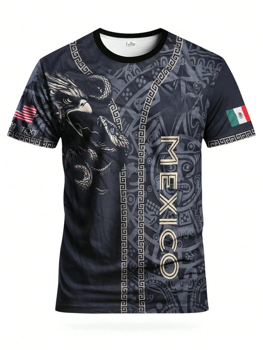 Mexico Style Soccer Jersey & Crew Neck Comfortable Sports Top Suitable for Soccer Match Training Casual and Holiday Wear