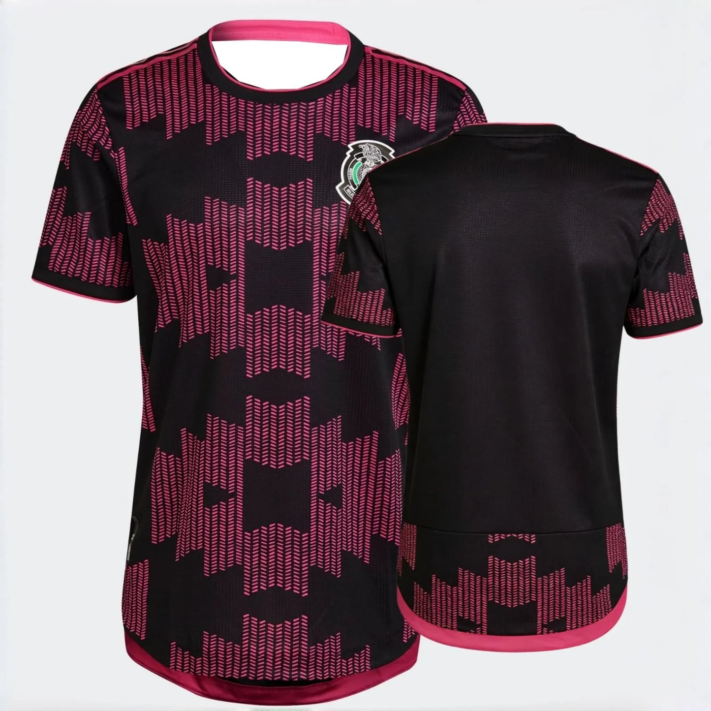 Mexico National Team Pink Green Black Geometric Print Pattern Soccer Jersey Men's Breathable Football Shirt Fan Sportswear