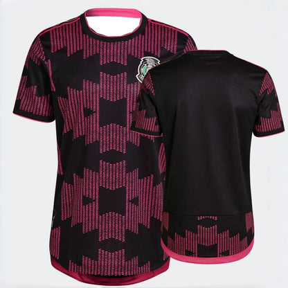Mexico National Team Pink Green Black Geometric Print Pattern Soccer Jersey Men's Breathable Football Shirt Fan Sportswear