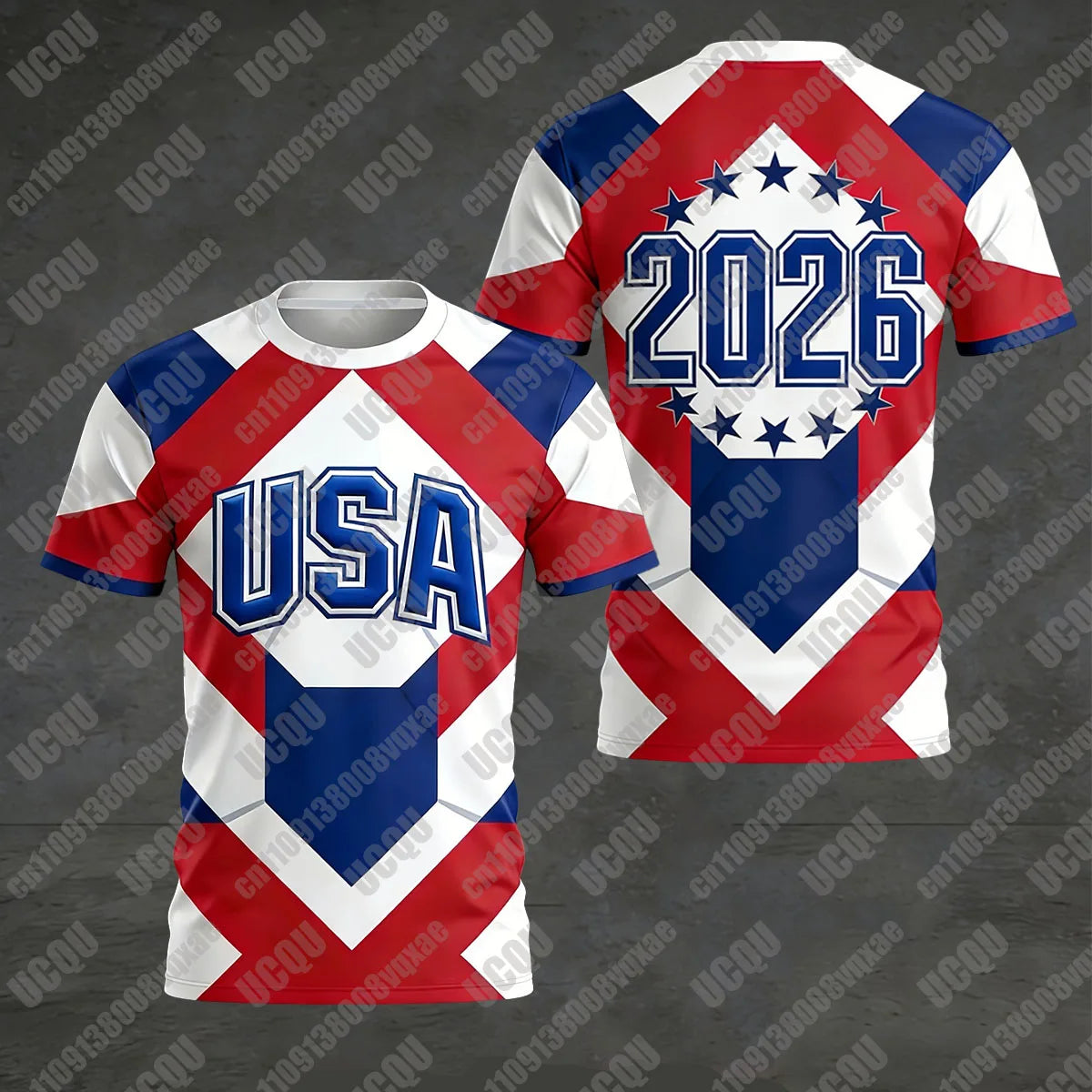 2026 USA Soccer T Shirt 3D Print American Flag Football Jersey Men's Casual Breathable Sport Tee Tops Fan Gift