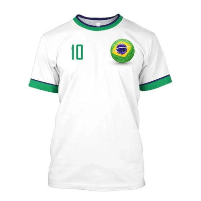 2026 New Brazil Football Jersey T Shirt Brazilian National Team Shirt O Neck Oversized Casual Streetwear Men's Apparel