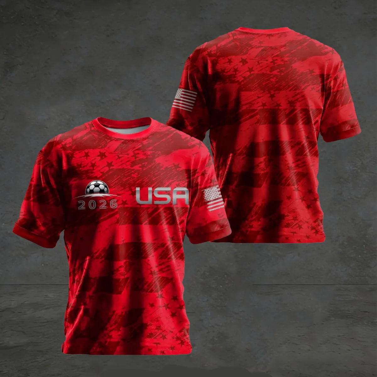 2026 USA Soccer T Shirt 3D Print American Flag Football Jersey Men's Casual Breathable Sport Tee Tops Fan Gift