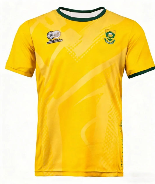 New South African National Football Jersey Adults and Children Breathable Fast Drying Lightweight Sports T-shirt Family Kids Tee